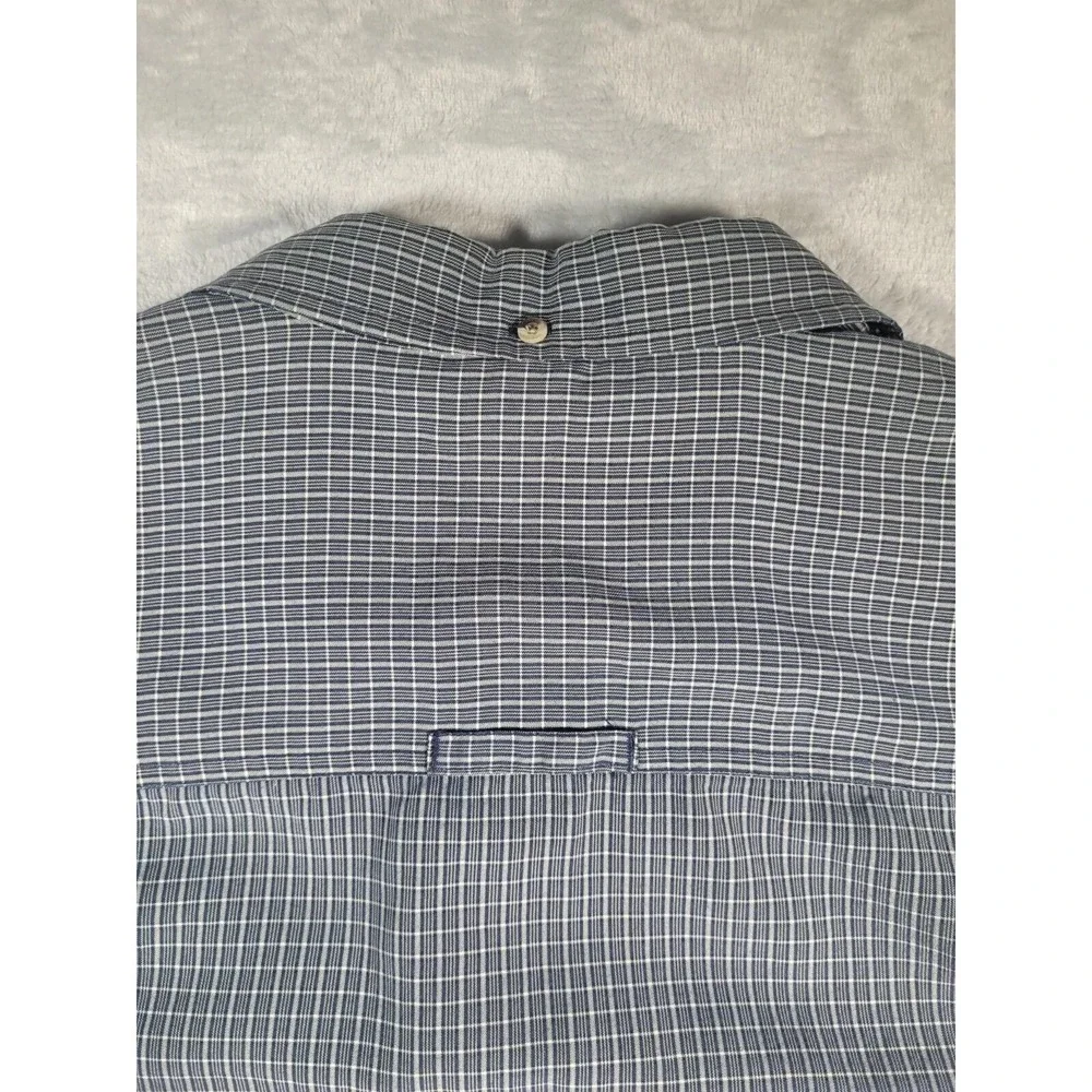 The North Face Shirt Mens Large‎ Blue Check Plaid Button Up Short Sleeve Casual